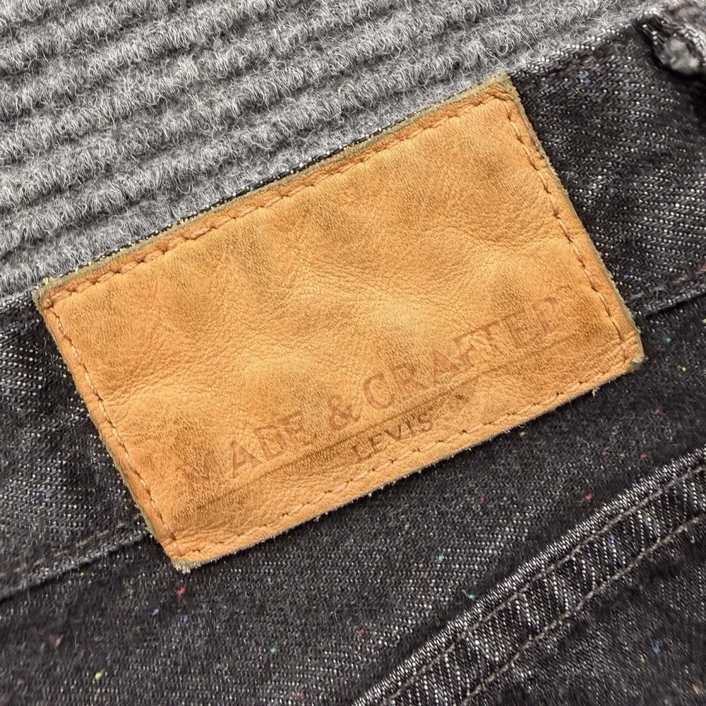 Levis Made & Crafted Shuttle Jeans Mens 30x30 Black Denim Rainbow Neppy Blue Tab
